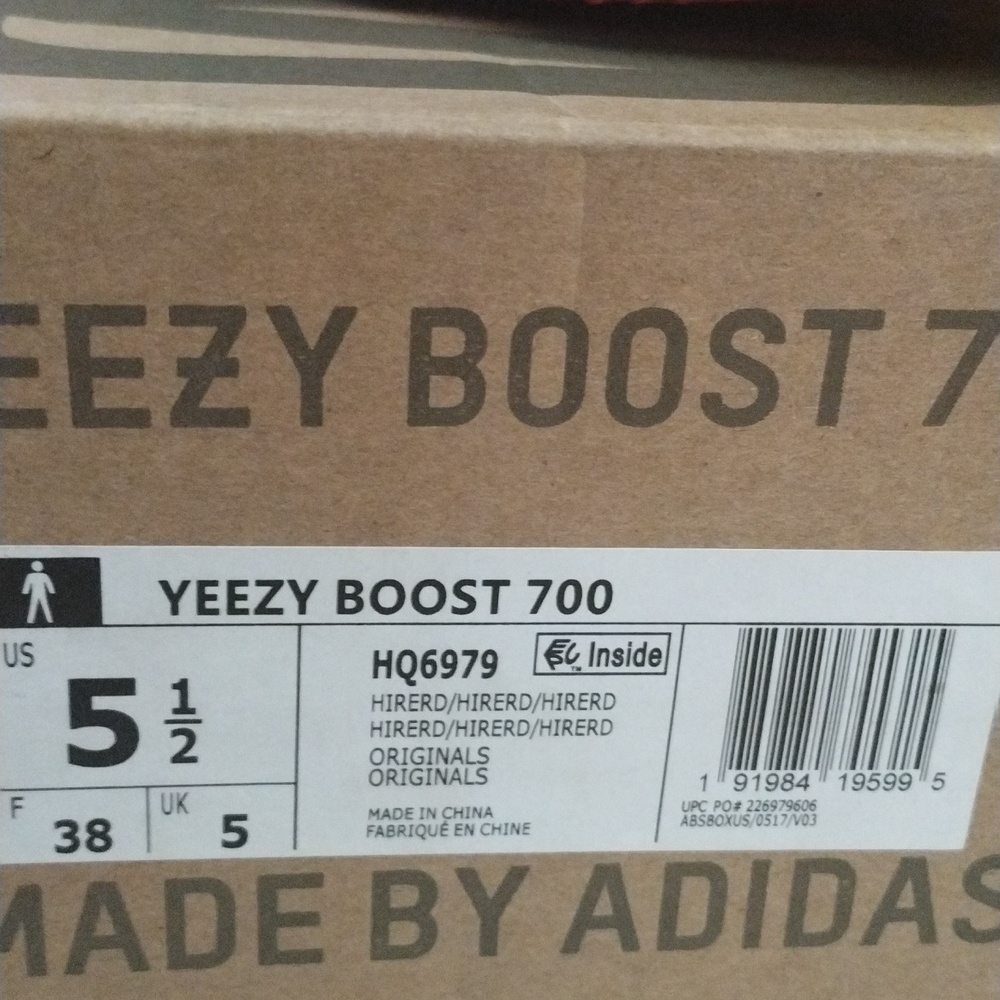 Yeezy Boost by Adidas size 5 .5 multi color red grey green black orange